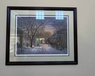 W.S. Dawson Signed Limited Edition Winter Street Scene Print