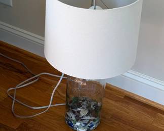 Table Lamp with Sea Glass Fill