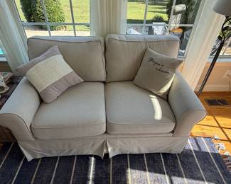 Roll Arm Slipcovered Loveseat