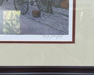 W.S. Dawson Signed Limited Edition Winter Street Scene Print