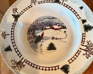 Folkcraft Stoneware Winterside Soup Bowl