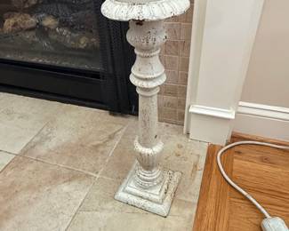 Distressed Architectural Pillar Candle Holder