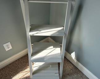 White Painted Wooden 3-Tier Folding Step Stool