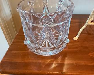 Vintage Crystal Drum Ice Bucket