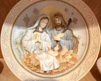 Vintage Homco Nativity Music Box Plate