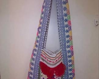 Vintage Lao Woven Shoulder Bag with Vientiane Embroidery