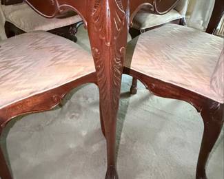Vintage Mahogany Game Table with Chairs third image