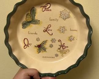 Vintage Russ Berrie Co. Holiday Pie Plate Dish