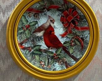 Franklin Mint Cardinals in the Holly Collector Plate