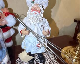 Kurt S. Adler Fabrich Chef Santa Figure