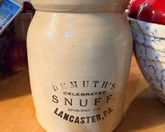 Demuths Celebrated Snuff Crock