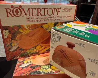 Rmertopf Clay Roaster and Progressive International Terra Cotta Vegetable Roaster