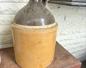 TwoTone Stoneware Whiskey Jug