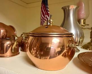 Vintage Copper Potpourri Bowl with Lid
