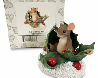 Charming Tails Happy Holly Days Figurine by Fitz and Floyd