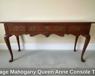Vintage Mahogany Queen Anne Console Table third image
