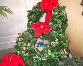 Artificial Christmas Wreaths with Red Bows and Berries second image