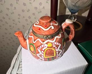 Gingerbread House Teapot Trinket Box
