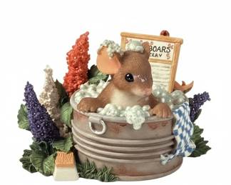 Fitz and Floyd Charming Tails Good Clean Fun Figurine