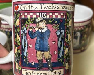 Betty Whiteaker Twelve Days of Christmas Stoneware Mugs Set of fourth image