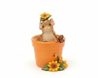Charming TailsFitz and Floyd Flower Pot Surprise Figurine