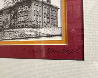 Signed Architectural Pen and Ink Drawing of School Building by C. Garth Gentzel second image