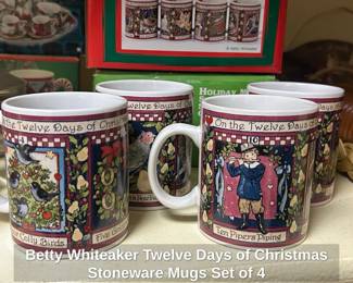 Betty Whiteaker Twelve Days of Christmas Stoneware Mugs Set of second image
