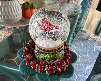 Cardinal Pinecone Musical Snow Globe second image