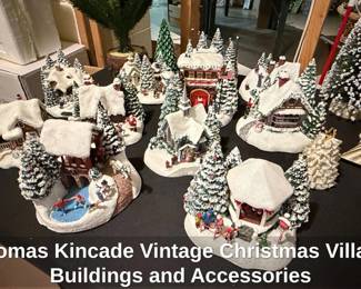 Thomas Kincade Vintage Christmas Village Buildings and Accessories