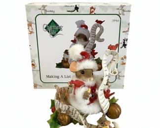 Charming Tails Making A List And Checking It Twice Figurine
