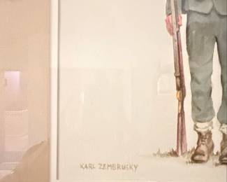 Karl Zembrusky Military Watercolor second image