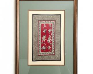 Collection of Three Framed Vintage Chinese Silk Embroideries