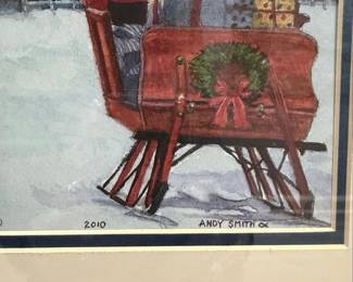 Andy Smith Sleigh Christmas Framed Artwork second image