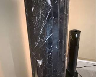 Vintage Custom Made Fluted Black Marble Pedestal Column second image