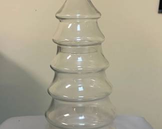 Vintage Libbey Glass Christmas Tree Candy Jar