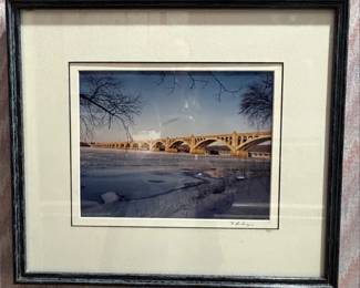 Vintage Pennsylvania Landscape Print of ColumbiaWrightsville Bridge by K. Huling