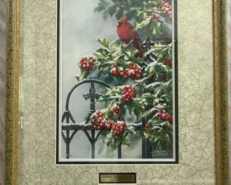 Susan Bourdet Victorian Seasons Winter Cardinal Print