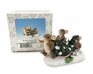 Charming Tails Bringing Home The Tree Figurine