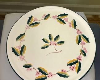 Roma Inc. Handcrafted in Italy Holly Pattern Cake Stand with Dome third image