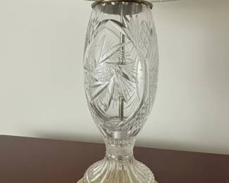 Vintage Cut Crystal Lamp with Brass Base second image