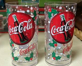 Vintage CocaCola Christmas Tumblers Set of