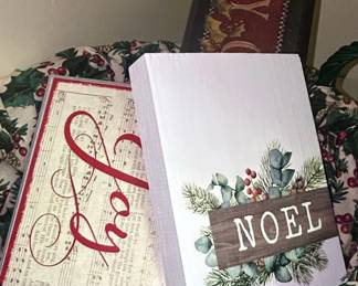 Assorted Vintage Christmas Decor and Basket