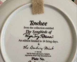 Danbury Mint The Songbirds of Roger Tory Peterson Towhee Plate second image