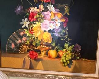 Greg Bennett Still Life with Flowers and Spanish Fan