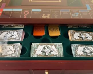Franklin Mint Monopoly Collectors Edition Deluxe Wood Board Game second image
