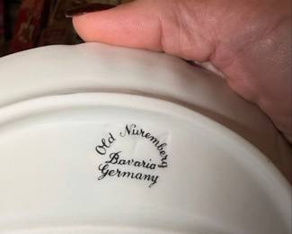 Old Nuremberg Bavaria Pansy Floral Bone Dishes second image