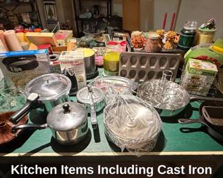 Kitchen Items Including Cast Iron