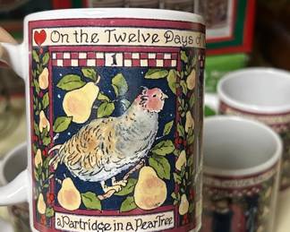 Betty Whiteaker Twelve Days of Christmas Stoneware Mugs Set of third image