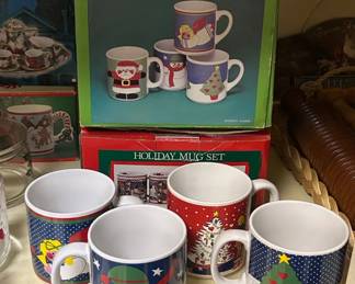 Grant Howard Holiday Mugs Set of Stoneware Coffee Mugs