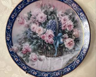 Lena Liu Roses Basket Bouquets Collector Plate